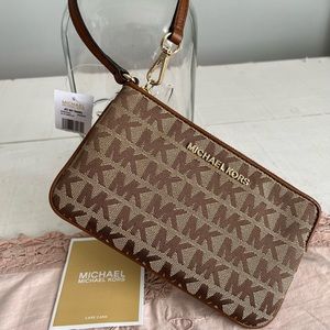 Michael Kors jet set monogram wristlet